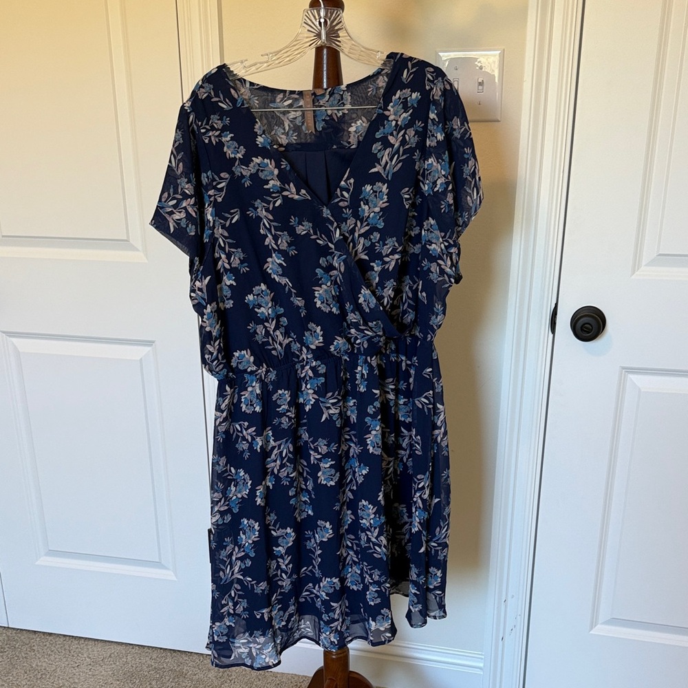 Navy Floral Midi Dress